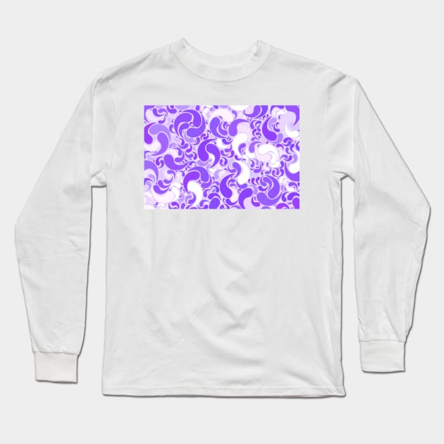 Lavender dreams, violet dancing drops, geometric shapes in lilac color shades Long Sleeve T-Shirt by KINKDesign